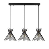 Pendant lamp 3-light Black Metal Lyric 
