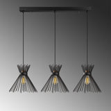 Pendant lamp 3-light Black Metal Lyric 