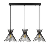 Pendant lamp 3-light Black Metal Lyric 