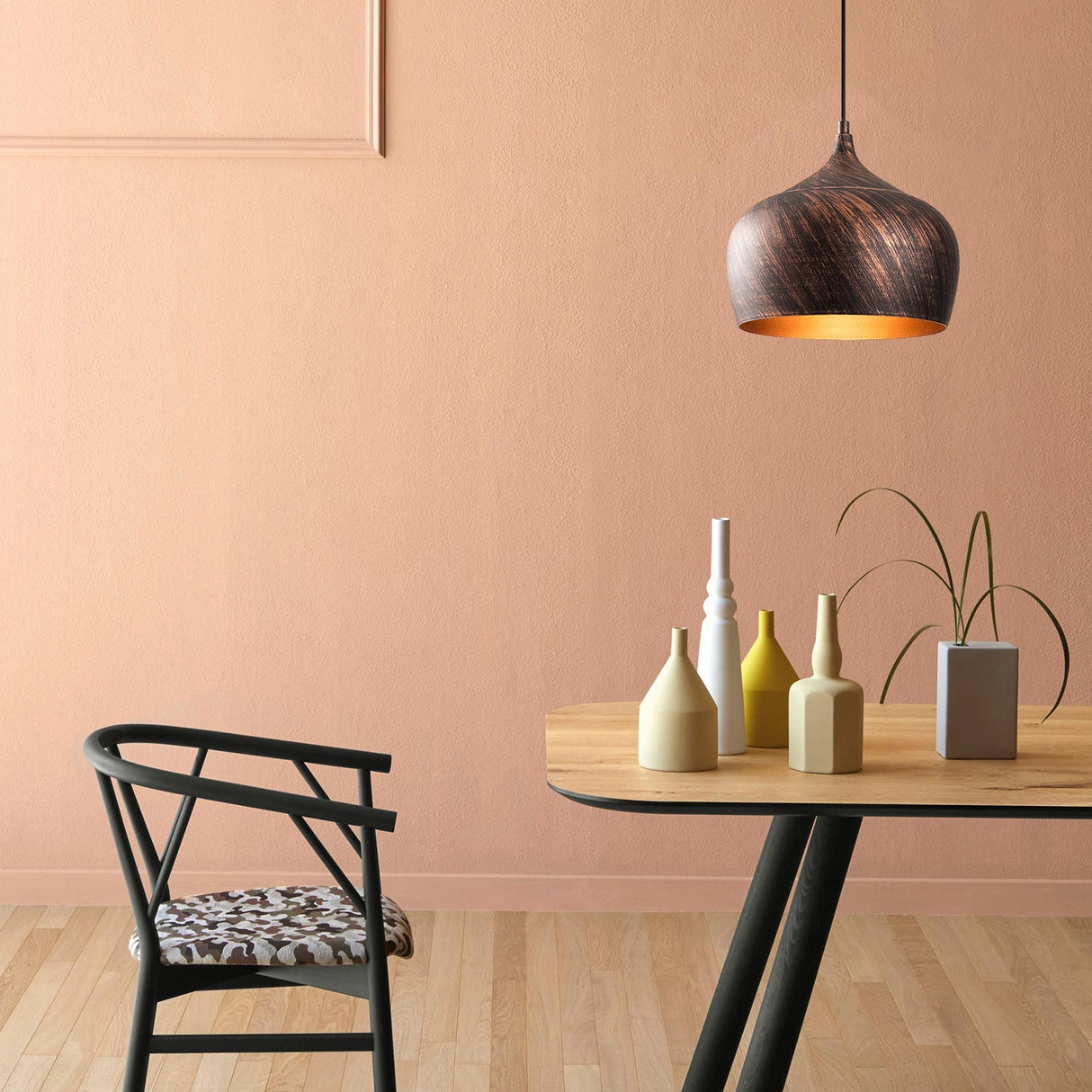 Copper-colored Metal Pendant Lamp Forge 