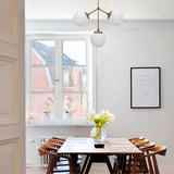 Pendant lamp 3-light White Glass Polaris 