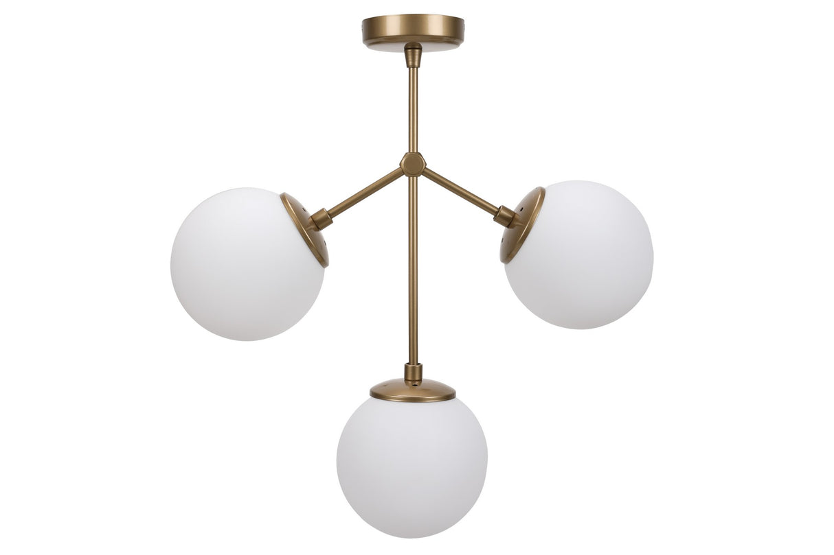 Pendant lamp 3-light White Glass Polaris 