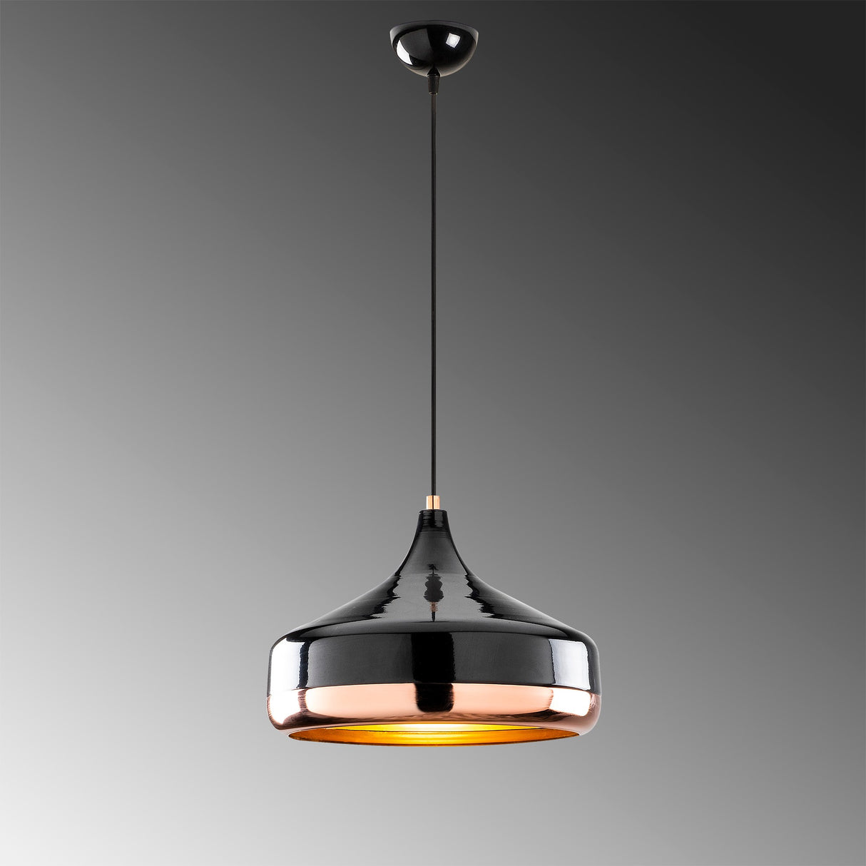Pendant lamp 1-light Black Copper Metal Grip 