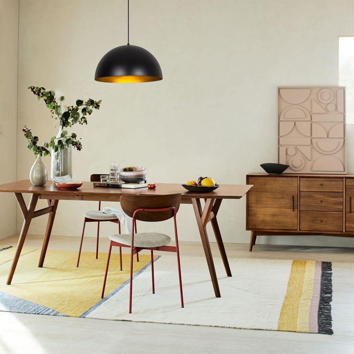 Pendant lamp 40 cm Black Gold Metal Echelon 