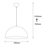 Pendant lamp 40 cm Black Gold Metal Echelon 