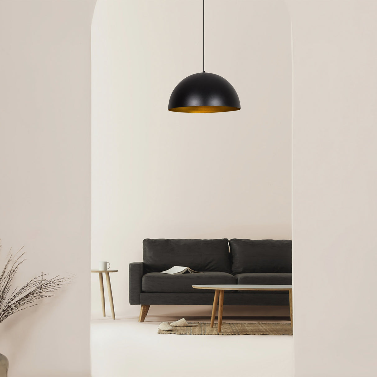 Pendant lamp 50 cm Black Gold Metal Echelon 