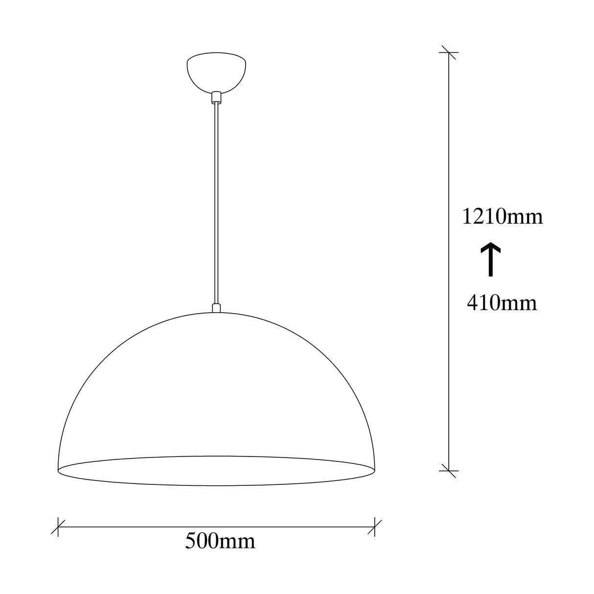 Pendant lamp 50 cm Black Gold Metal Echelon 