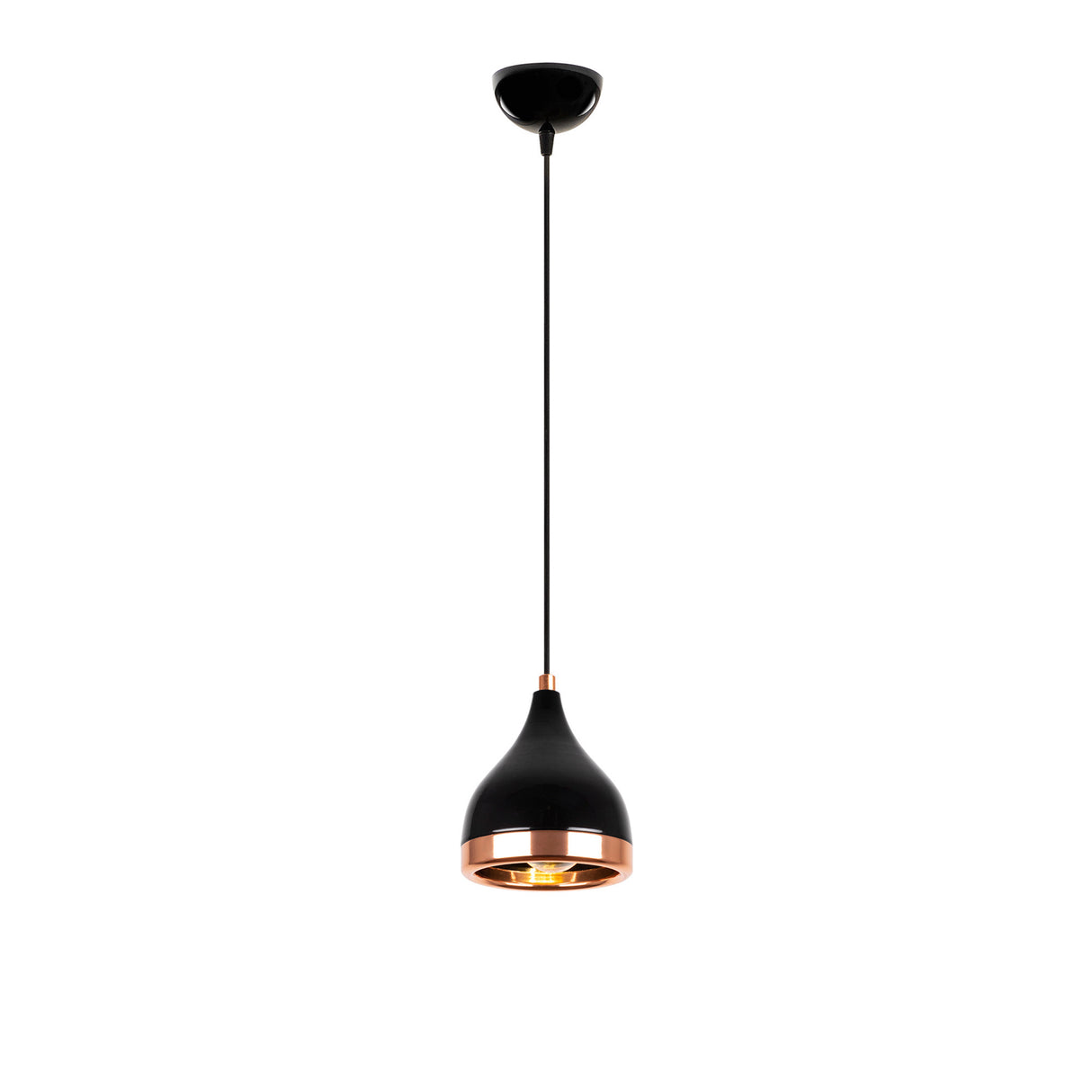 Hanglampen - Hanglamp 1 - lichts Zwart Koper Rond Metaal Grip - Dimehouse