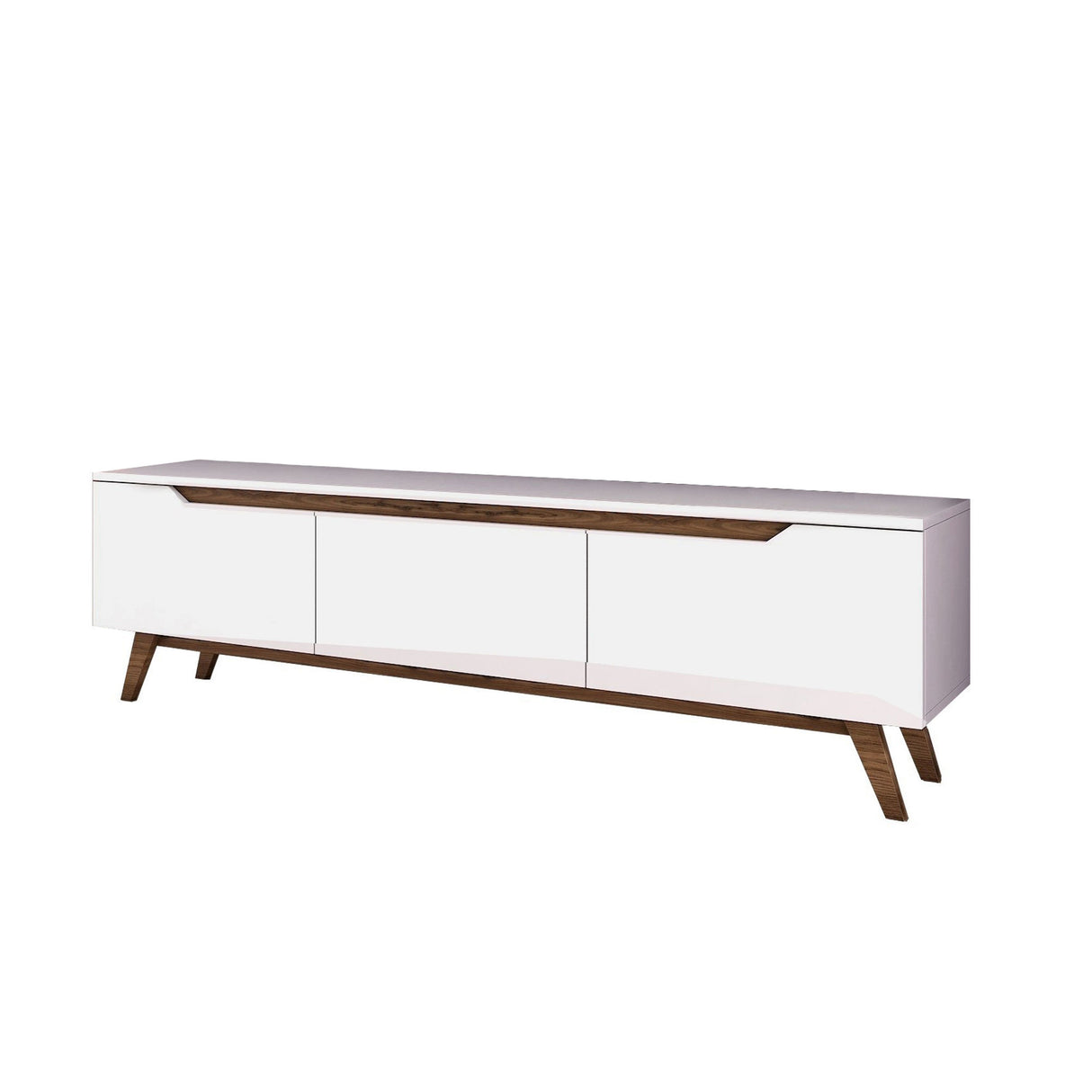 TV Furniture Osiris White Dark Walnut Melamine 180x48.6x35 cm