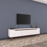 TV Furniture Osiris White Dark Walnut Melamine 180x48.6x35 cm
