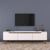 TV Furniture Osiris White Dark Walnut Melamine 180x48.6x35 cm