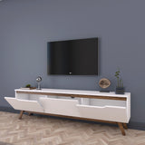 TV Furniture Osiris White Dark Walnut Melamine 180x48.6x35 cm