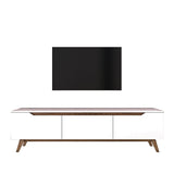 TV Furniture Osiris White Dark Walnut Melamine 180x48.6x35 cm