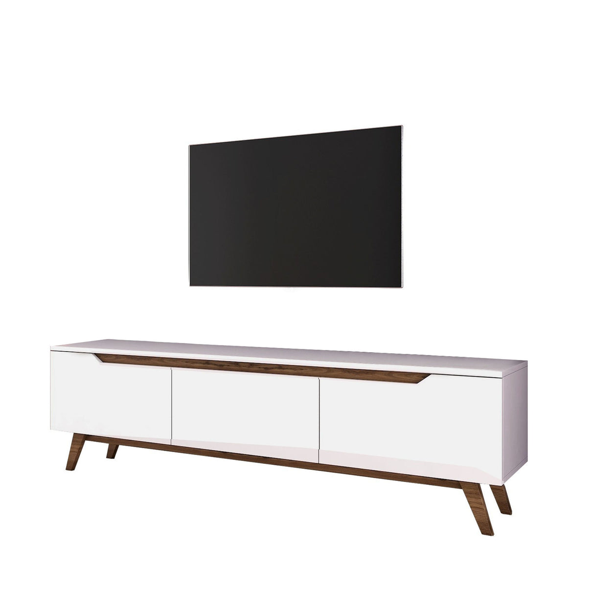TV Furniture Osiris White Dark Walnut Melamine 180x48.6x35 cm
