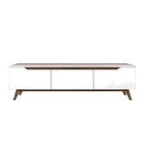 TV Furniture Osiris White Dark Walnut Melamine 180x48.6x35 cm