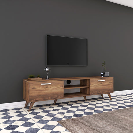 TV furniture Corfu Walnut Melamine 180x48.6x35 cm
