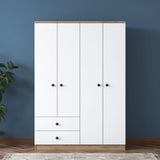 Wardrobe Aspen Walnut White Melamine 120x170x42.5 cm