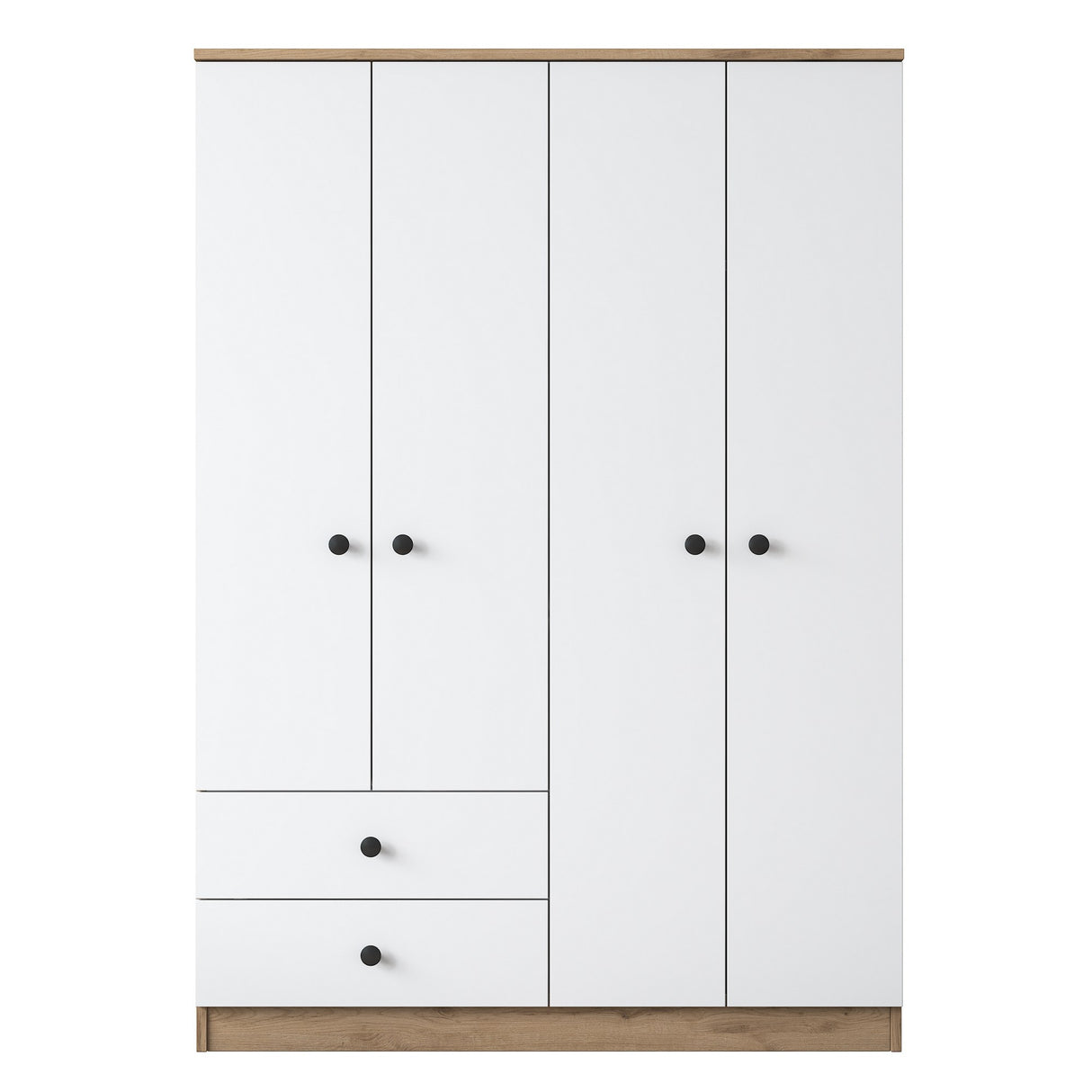 Wardrobe Aspen Walnut White Melamine 120x170x42.5 cm