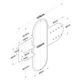 Coat Rack White Melamine 9-Hook - With Mirror - Two Shelves 