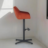 Venom Bar Stool Copper Velvet - adjustable rotating bar seat with armrest