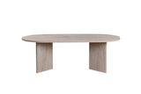 Oval coffee table travertine melamine - Japandi - 119x60 cm - Sota