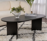Oval Coffee Table Black Wood Look Sabla - 119x60 