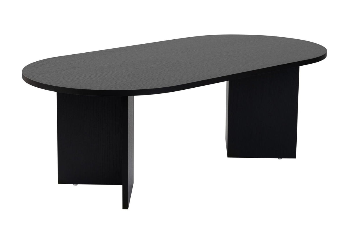Oval Coffee Table Black Wood Look Sabla - 119x60 
