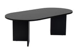 Oval Coffee Table Black Wood Look Sabla - 119x60 