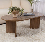Oval Coffee Table Walnut Look Sabla - 119x60 