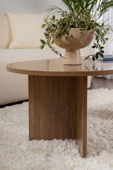 Oval Coffee Table Walnut Look Sabla - 119x60 