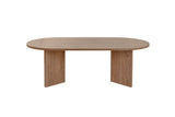 Coffee tables-Oval coffee table walnut melamine - Japandi - 119x60 cm - Sota-Dimehouse