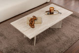 Rectangular coffee table travertine melamine Sabin 119x60 cm