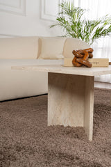 Rectangular coffee table travertine melamine Sabin 119x60 cm