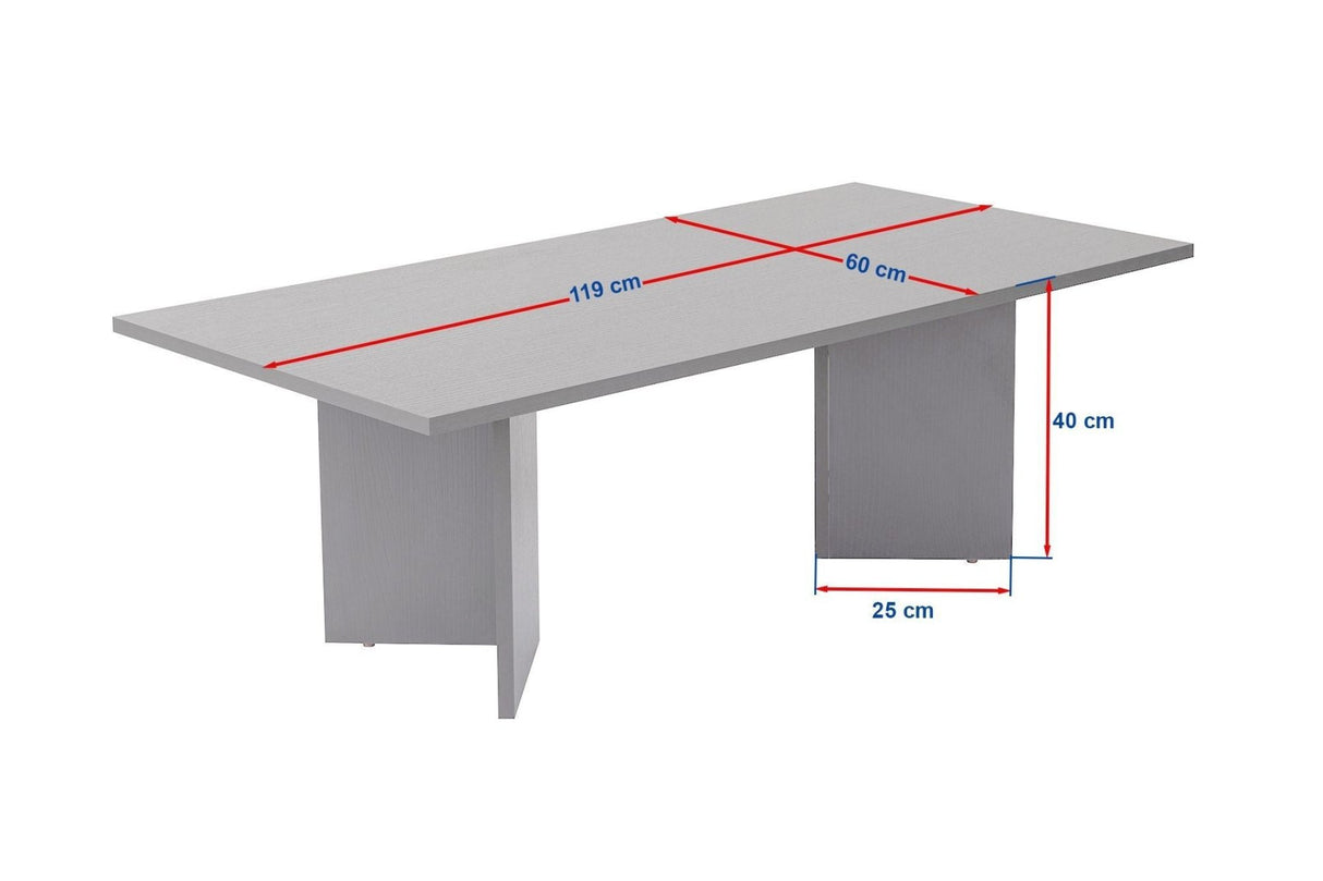 Rectangular coffee table travertine melamine Sabin 119x60 cm