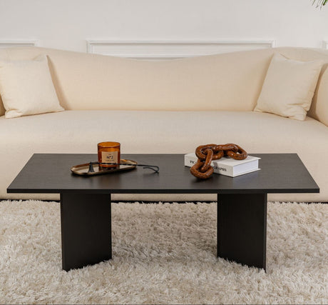 Rectangular Coffee Table Siban Black wood look - 119x60 cm 