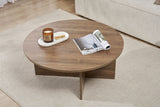 Round coffee table Dakota walnut melamine 90x90x40 cm 