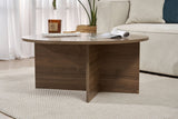 Round coffee table Dakota walnut melamine 90x90x40 cm 