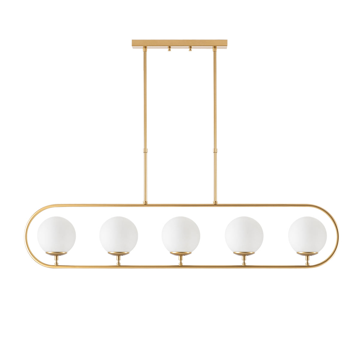 Pendant lamp 5-light Gold Beige Glass Lucent 