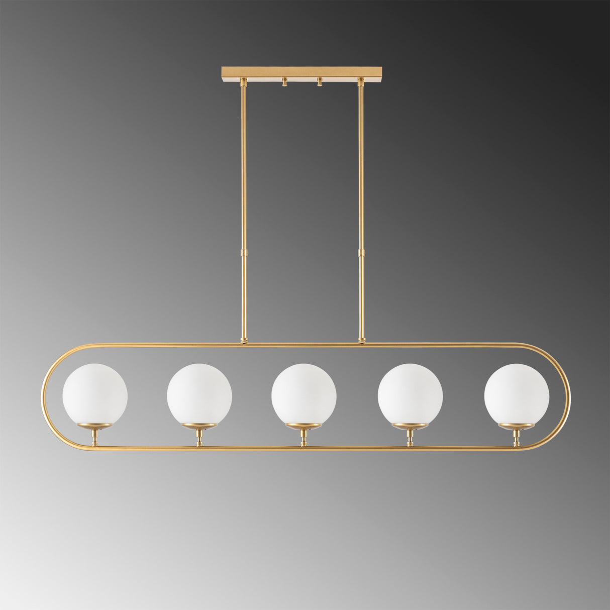 Pendant lamp 5-light Gold Beige Glass Lucent 