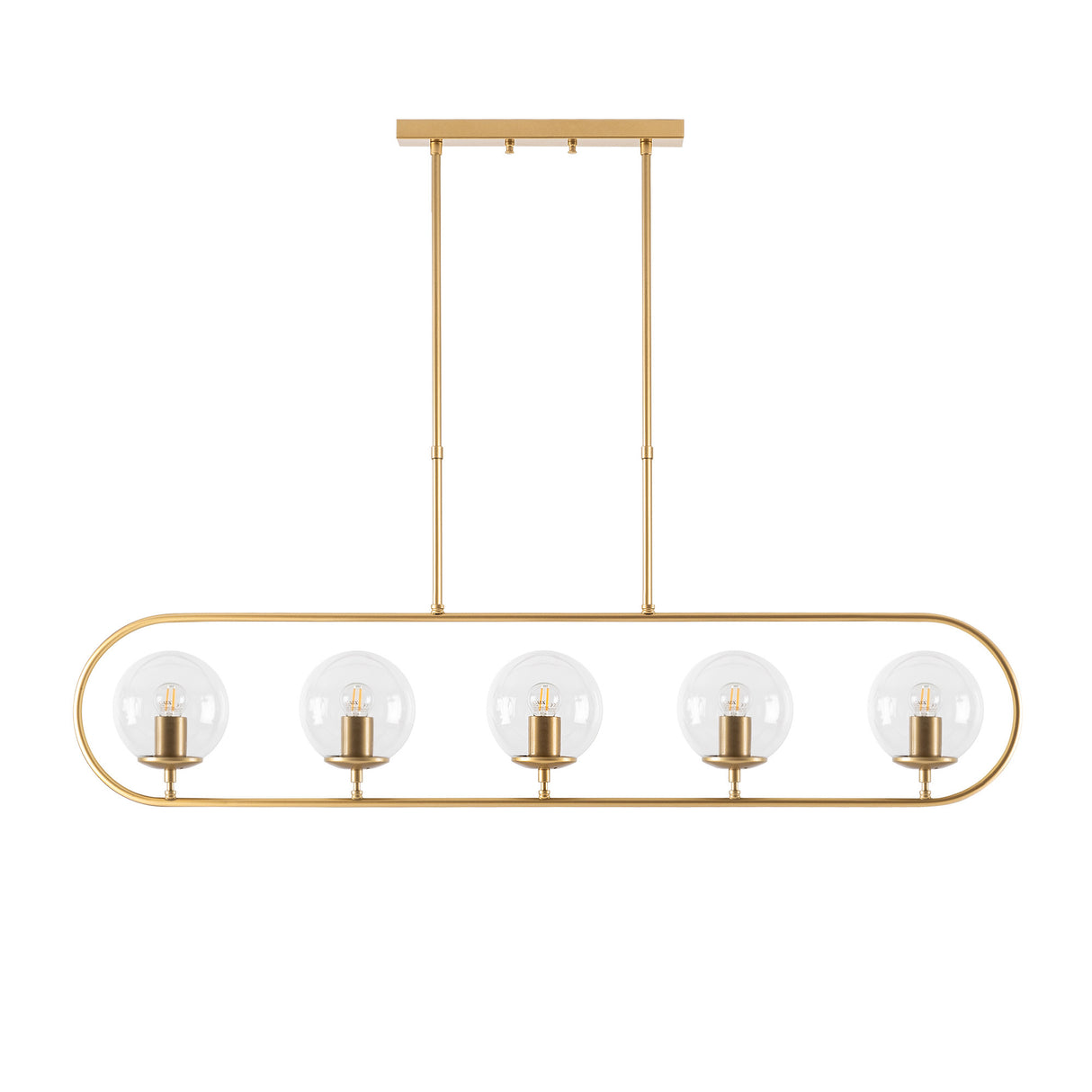 Pendant lamp 5-light Gold Clear Glass Lucent 