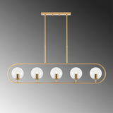 Pendant lamp 5-light Gold Clear Glass Lucent 