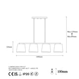 Multicolor Fabric Pendant Lamp Fang 