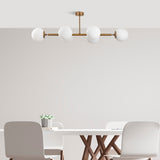 Pendant lamp 6-light Bronze-colored Glass Radiance 