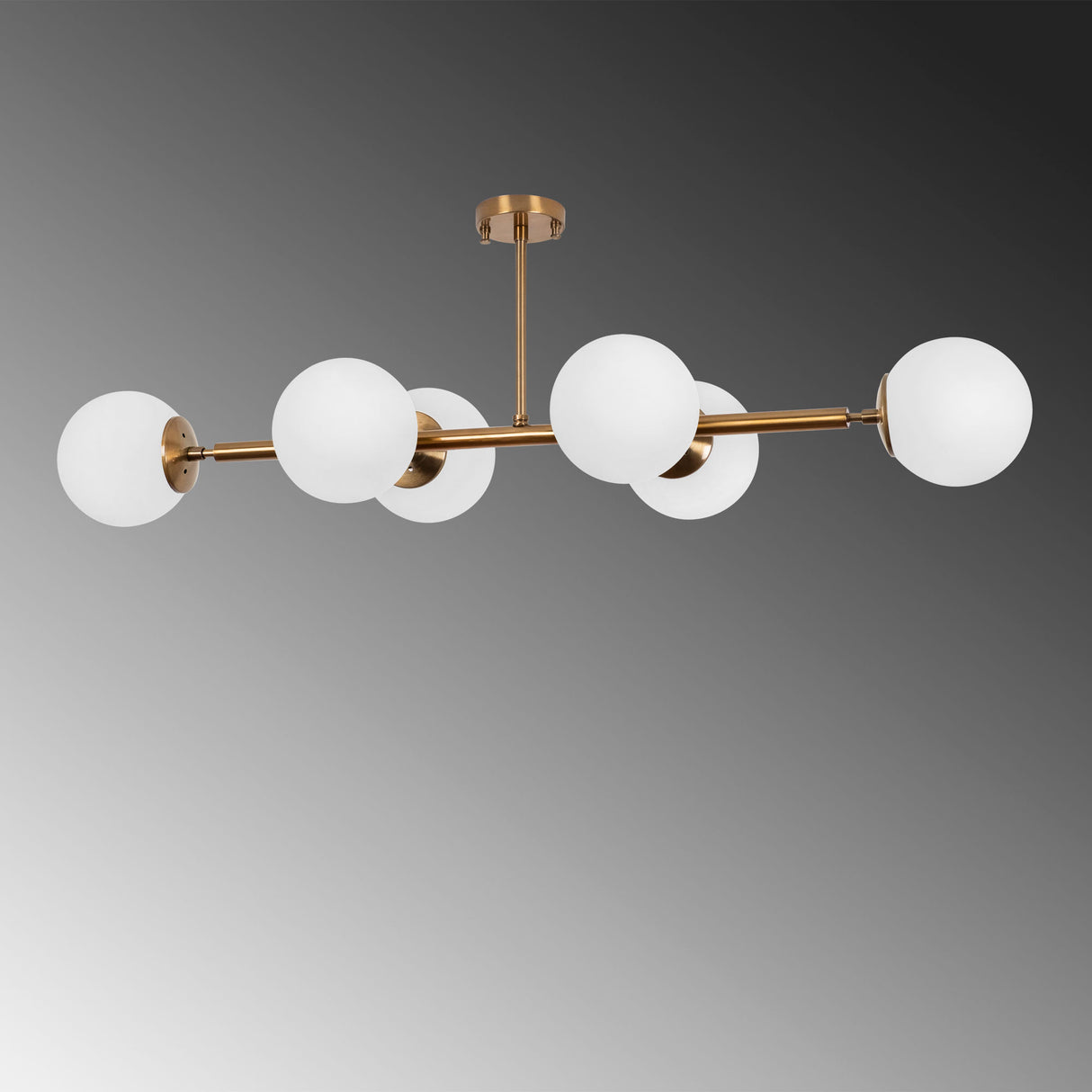 Pendant lamp 6-light Bronze-colored Glass Radiance 