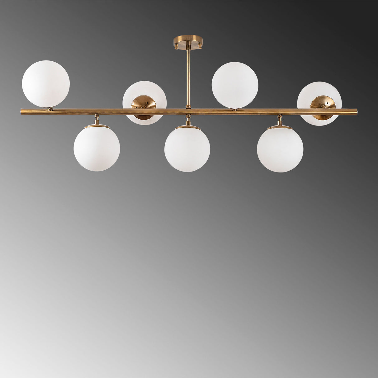 Pendant lamp 7-light Bronze-colored Glass Radiance 