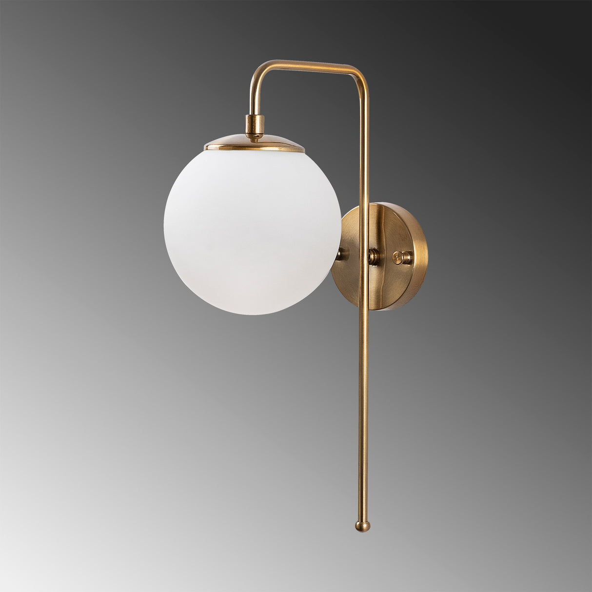 Bronze-colored Wall Lamp Beige Glass Brim 