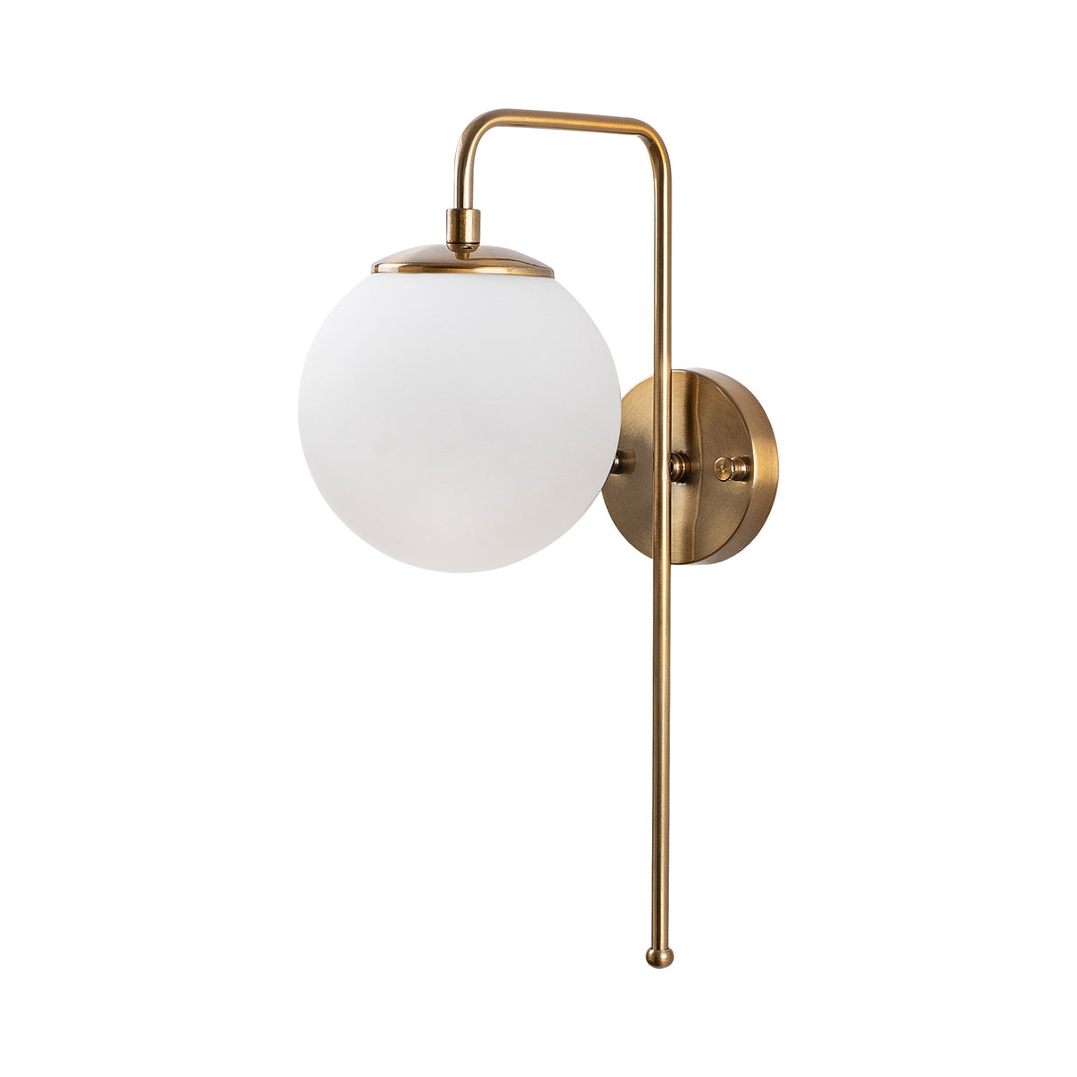 Bronze-colored Wall Lamp Beige Glass Brim 
