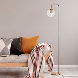 Bronze Floor Lamp Clear Glass Brim 
