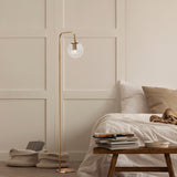 Bronze Floor Lamp Clear Glass Brim 