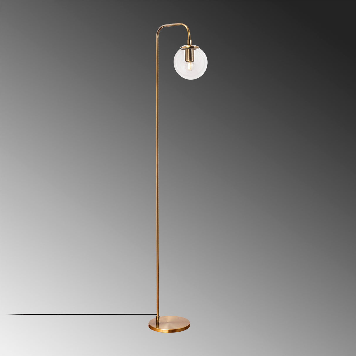 Bronze Floor Lamp Clear Glass Brim 